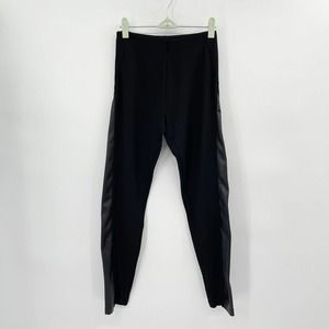 Lysse Gemma Faux Leather Panel Leggings Black Size XS Ponte Knit High Rise Ankle